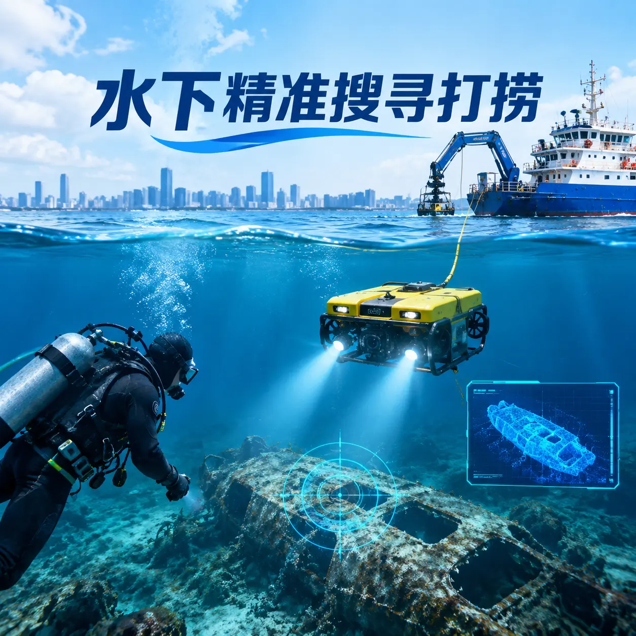 岭东水下精准搜寻打捞